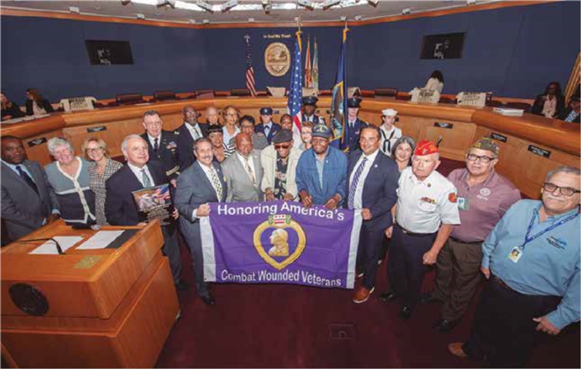 In honor of Veterans Day, city commissioner Jose Pepe Diaz named Miami-Dade a Purple Heart county