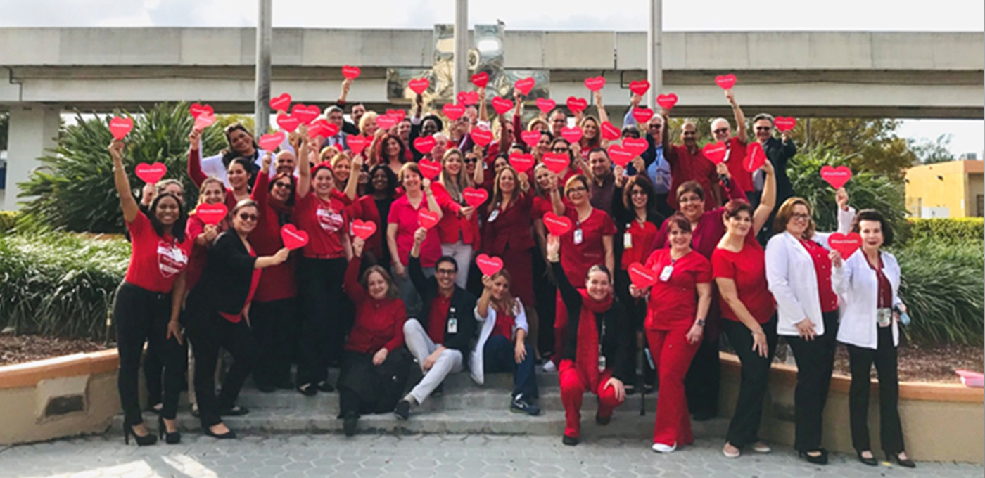 Hialeah Hospital Goes Red for Go Red Day