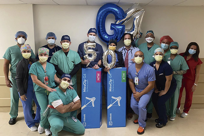 Interventional cardiologists Dr. Miguel Diaz and Dr. Marquand Patton complete 50th MitraClip™ procedure