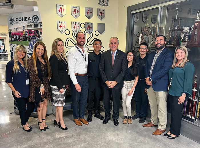 Newly Elected Mayor Of Hialeah, Esteban Bovo, Jr. visits COHEA Career and Collegiate Academy
