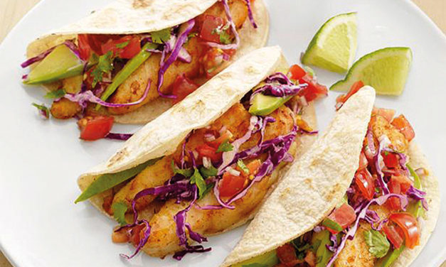 Steward Health Care Healthy recipes – Baja Fish Tacos with Salsa Verde and Cilantro Mayo