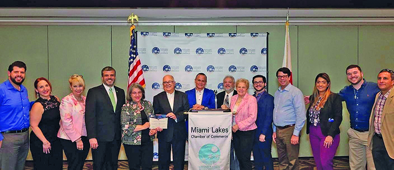Miami Dade County Mayor, Daniella Levine Cava spoke , during the Miami Lakes Chamber of Commerce’s monthly membership luncheon