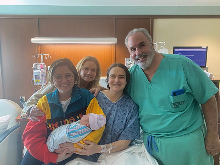 Doctor Delivers Baby of the First Baby He Delivered at Mercy Hospital