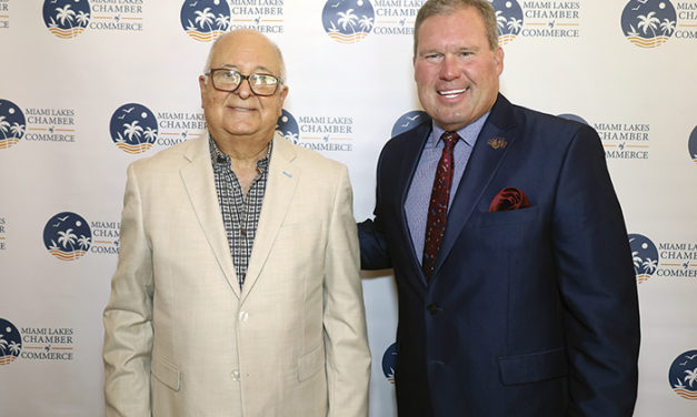 The Miami Lakes Chamber of Commerce hosted their monthly luncheon at the Miami Lakes Hotel with guest speaker Mr. David Armstrong, president of Saint Thomas University.