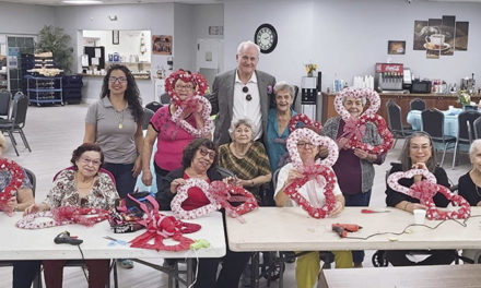 Celebrating Valentine’s Day with Medley Residents on an Arts and Crafts class