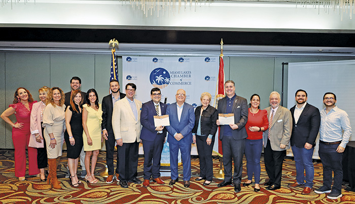 The Miami Lakes Chamber of Commerce hosted its monthly member luchon with a distinguished guest speakers, Ray Garcia and Tony Fernandez  of the Town of Miami Lakes Council
